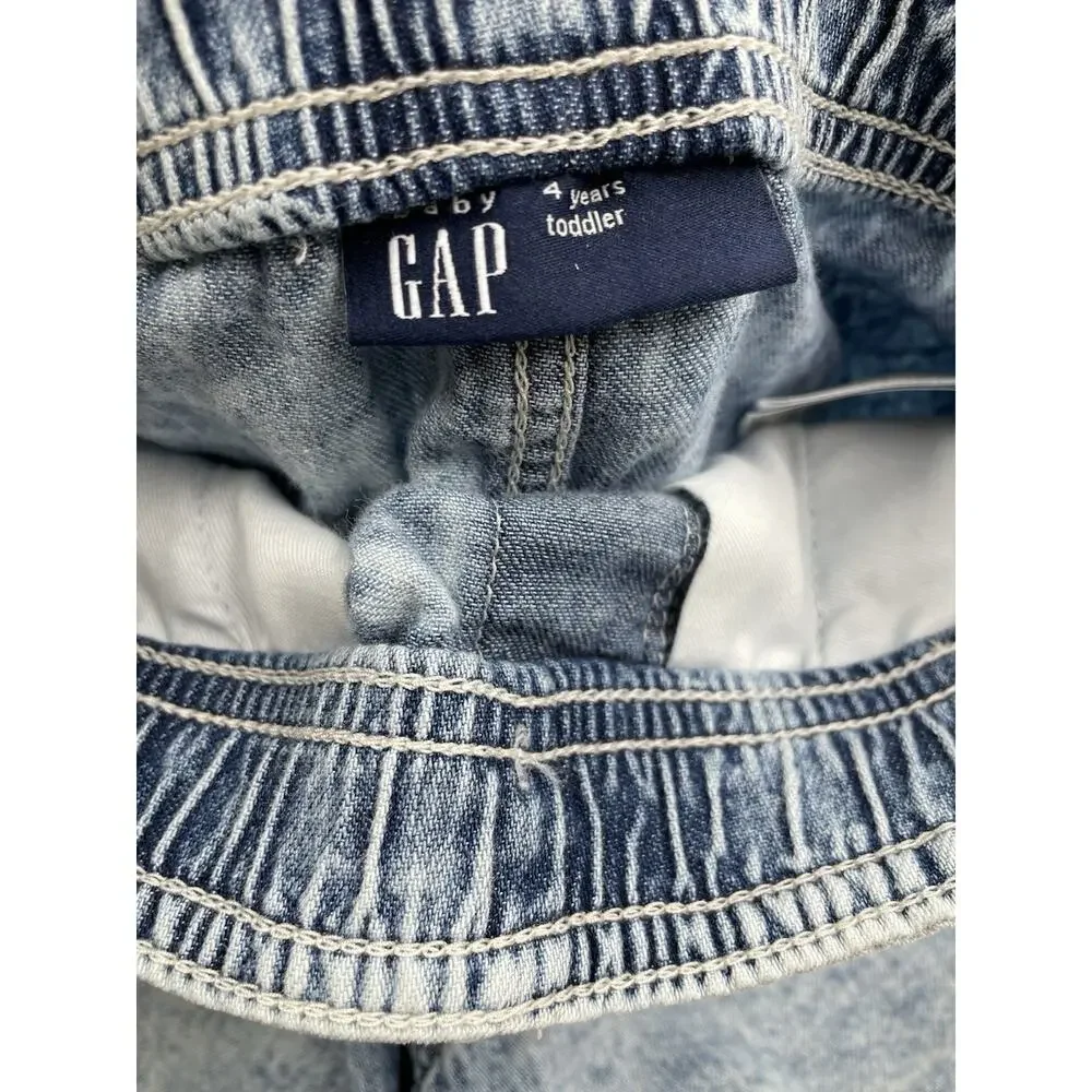 Boys Gap Brand Pull On Elastic Waist Blue Denim Shorts Size 4
